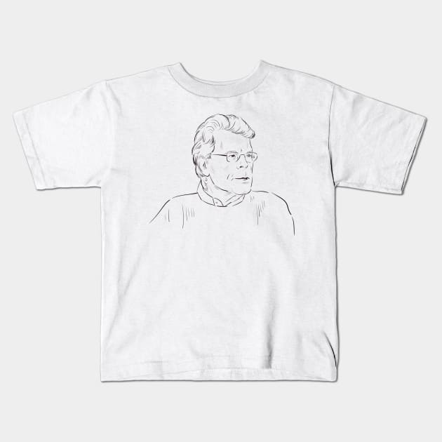 STEPHEN KING SKETCH Kids T-Shirt by The Grand Guignol Horror Store